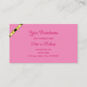 Girly Pink met foto's met patterned Letters Gold D Visitekaartje (Achterkant)