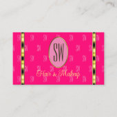 Girly Pink met Monogram Patterned Letters Modern Visitekaartje (Voorkant)