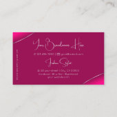 Girly Pink met Silver Decor Diamonds en Foto Visitekaartje (Achterkant)