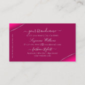 Girly Pink met Silver Decor Diamonds en Monogram Visitekaartje (Achterkant)