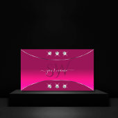 Girly Pink met Silver Decor Diamonds en Monogram Visitekaartje