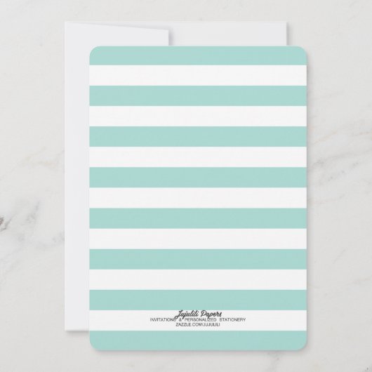 Girly Pink Mint Gold Baby shower Kaart (Achterkant)