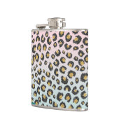 Girly Pink Mint Ombre Floral Glitter Leopard Print Heupfles (Links)