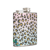 Girly Pink Mint Ombre Floral Glitter Leopard Print Heupfles (Rechts)