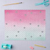 Girly Pink Mint Silver Glitter Mermaid Tissuepapier (Craft)