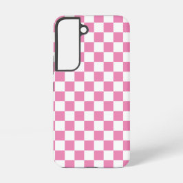 Girly Pink Modern Checkerboard Pattern Samsung Galaxy Hoesje