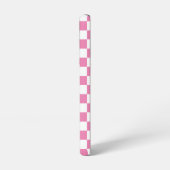 Girly Pink Modern Checkerboard Pattern Samsung Galaxy Hoesje (Linkerkant)