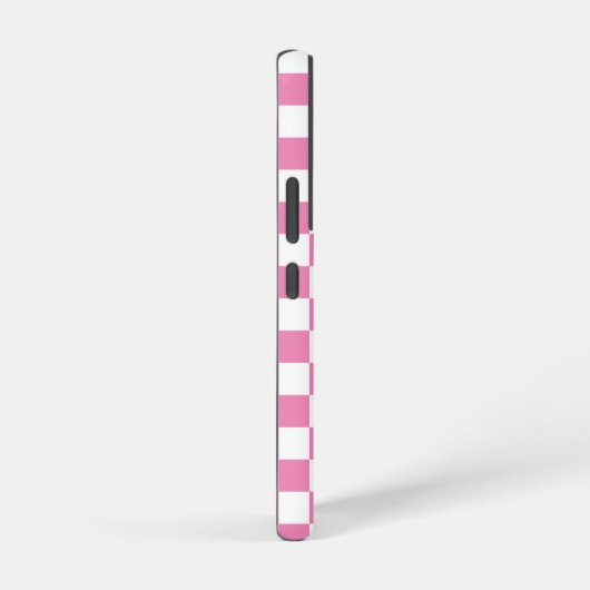 Girly Pink Modern Checkerboard Pattern Samsung Galaxy Hoesje (Rechterkant)