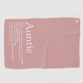Girly Pink Modern Cool tante Definition Golfhanddoek (Horizontaal)