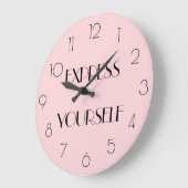 Girly Pink Modern Quote EXPRESS ZELF Grote Klok (Hoek)