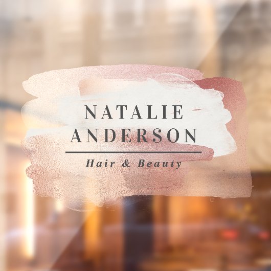 Girly Pink Modern Watercolour Branding Sign Raamsticker (Vel 2)