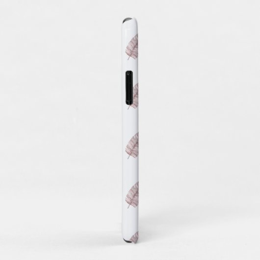 Girly Pink Monogram Feathers Pattern Case-Mate iPhone Case (Achterkant/rechts)