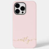 Girly Pink Monogram Modern Script gepersonaliseerd Case-Mate iPhone Case (Achterkant)