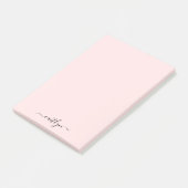 Girly Pink Monogram Modern Script gepersonaliseerd Post-it® Notes (Schuin)