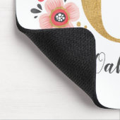 Girly Pink Monogram Muismat (Hoek)