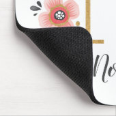 Girly Pink Monogram Muismat (Hoek)