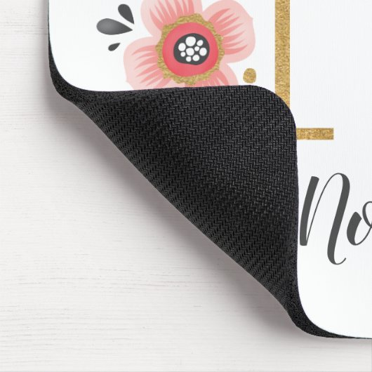 Girly Pink Monogram Muismat (Hoek)