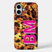 Girly Pink Monogrammed Tortoiseshell Case-Mate iPhone Case (Achterkant)