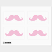Girly Pink Mustache Rechthoekige Sticker (Vel)