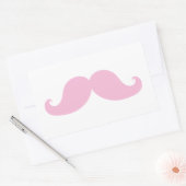Girly Pink Mustache Rechthoekige Sticker (Envelop)