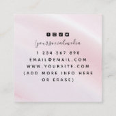 Girly Pink Mystic Magic Eye Energy Healing Sparkly Vierkante Visitekaartje (Achterkant)