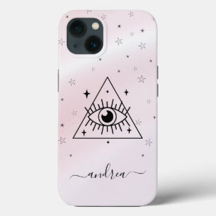 Girly Pink Mystic Magic Mystique Eye & Name Trendy Case-Mate iPhone Case