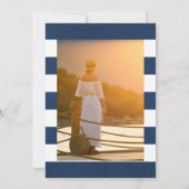 Girly Pink Nautical Floral Celebration of Life Kaart (Achterkant)