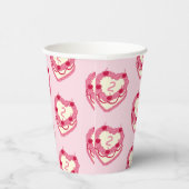 Girly Pink, neem je taart en eet het op twee verja Papieren Bekers (Rechts)