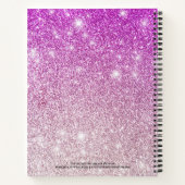 Girly Pink Ombre Glitter Monogram Name Notitieboek (Achterkant)