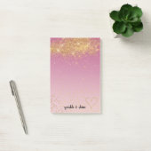 Girly Pink Ombre Gouden Sparkle Confetti Glitter Post-it® Notes (Kantoor)
