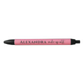Girly Pink Ombre Makeup Zwarte Inkt Pen (Voorkant)
