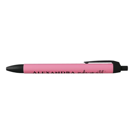 Girly Pink Ombre Makeup Zwarte Inkt Pen (Bovenkant)