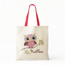 Girly Pink Owl Budget Tas