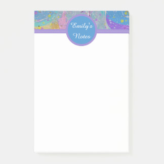 Girly Pink Paars en Blue Sticky Notes