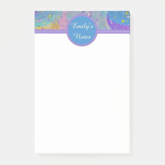 Girly Pink Paars en Blue Sticky Notes (Voorkant)