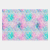 Girly Pink Paarse Aqua Glitzy Zeemeermin Stripes Inpakpapier Vel (Voorkant 2)