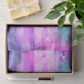 Girly Pink Paarse Aqua Glitzy Zeemeermin Stripes Tissuepapier (Geschenk)