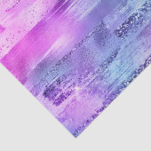 Girly Pink Paarse Aqua Glitzy Zeemeermin Stripes Tissuepapier (Detail)