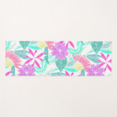 Girly Pink Paarse Blauwgroen Waterverf Flowers Lea Yogamat (Voorkant (horizontaal))