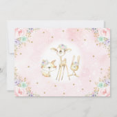 Girly Pink Paarse Mint Woodland Forest Baby shower Kaart (Achterkant)