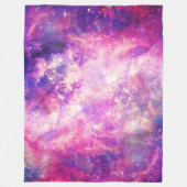 Girly Pink Paarse Space Nebula Galaxy Fleece Deken (Voorkant)