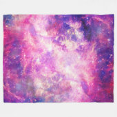 Girly Pink Paarse Space Nebula Galaxy Fleece Deken (Voorkant (Horizontaal))