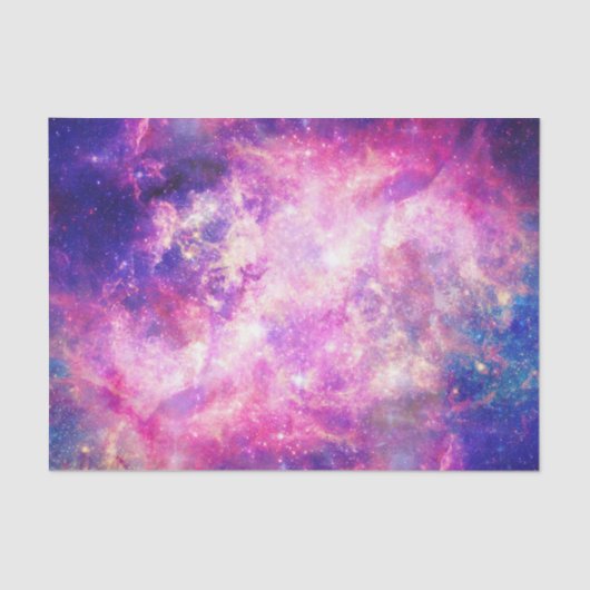 Girly Pink Paarse Space Nebula Galaxy Tissuepapier (Voorkant)