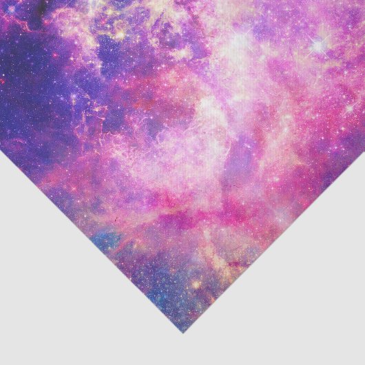Girly Pink Paarse Space Nebula Galaxy Tissuepapier (Detail)