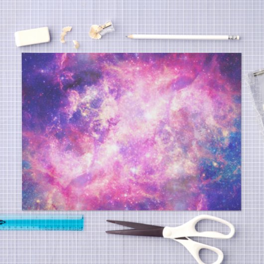 Girly Pink Paarse Space Nebula Galaxy Tissuepapier (Craft)