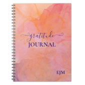 Girly Pink Paarse Waterverf Monogrammed Gratitude Notitieboek (Voorkant)
