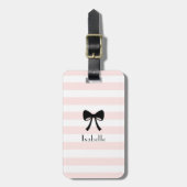 Girly Pink Parijse Thema gepersonaliseerd Bagagelabel (Voorkant verticaal)