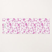 Girly Pink Pastel Butterflies Custom Name Yogamat (Voorkant (horizontaal))