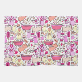 Girly Pink Pattern Theedoek