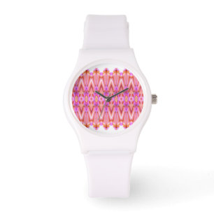 Girly Pink Patterned Designer Horloge